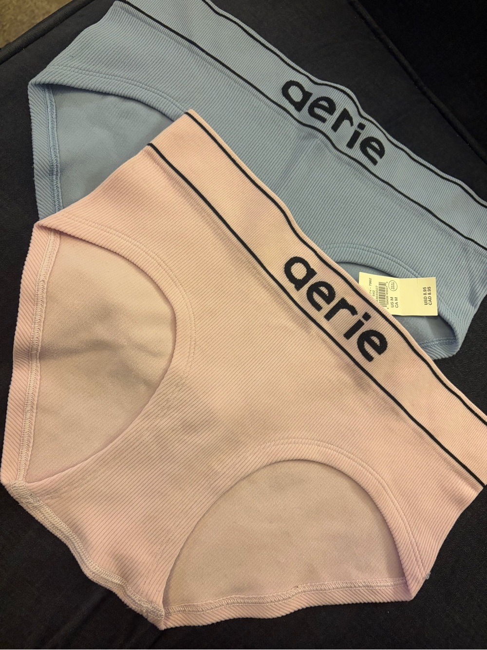 aerie Ribbed Hipster Panties - Pink & Light Blue (2-Pack)